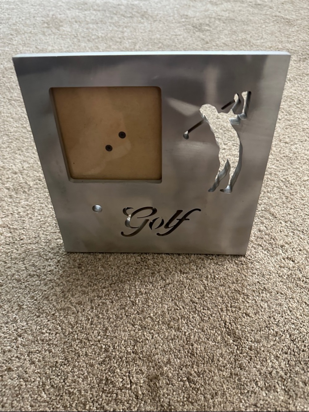 Silver Golf-Themed Metal Photo Frame by